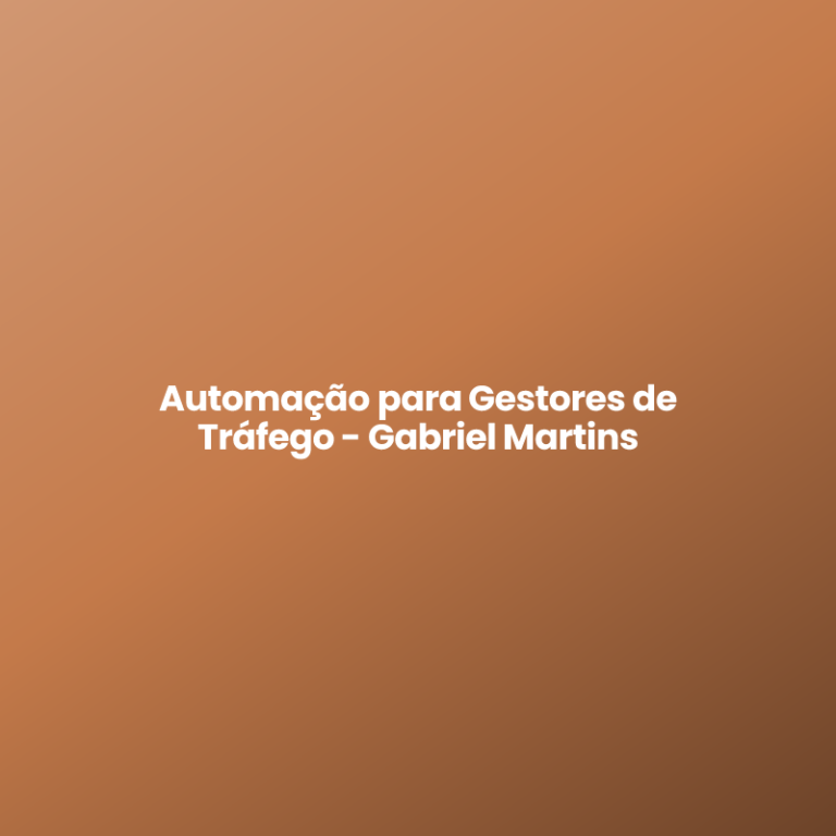 Automação para Gestores de Tráfego – Gabriel Martins
