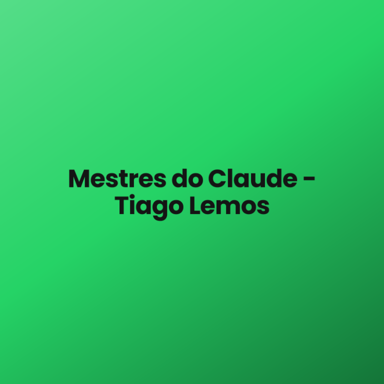 Mestres do Claude – Tiago Lemos